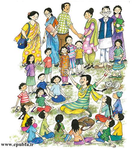 ، تمام کلاسِ دختر کوچولو اطراف آنها جمع شدند تا قصه گوش کنند